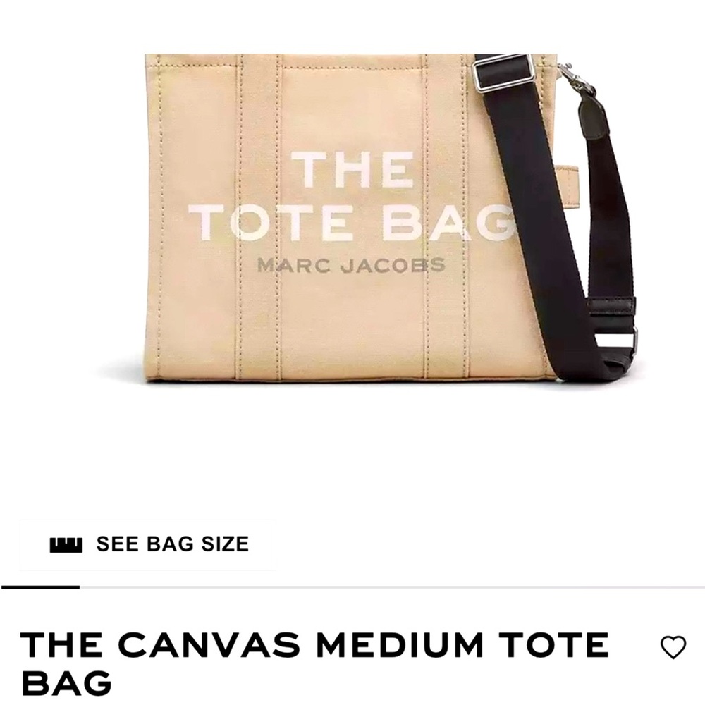 Marc Jacobs Tan Canvas Tote Bag